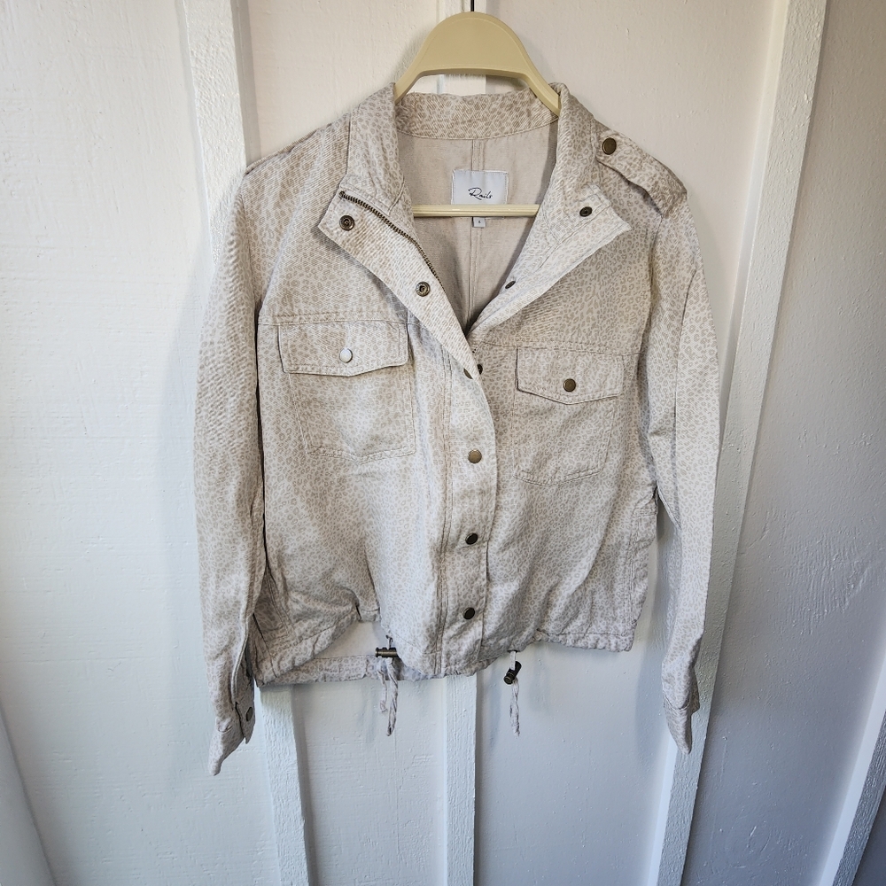 Rails Collins Linen Blend Utility Jacket White Mi… - image 2